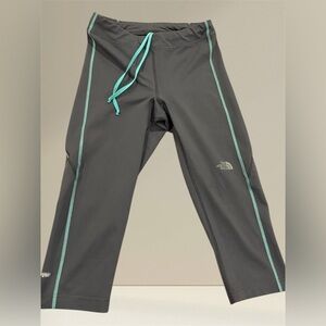 The North Face Gray Athletic Pants with Teal Accents